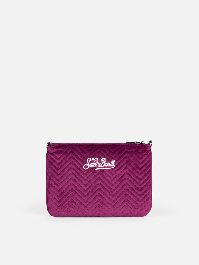 Mc2 Saint Barth Pouch A Tracolla Parisienne Sherpa In Velluto Trapuntato Fucsia
