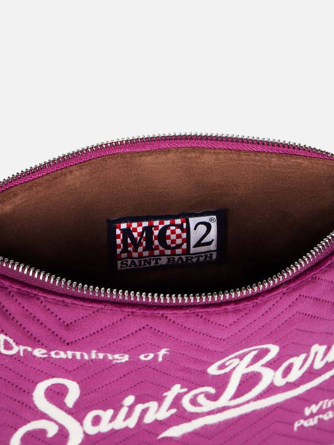 Mc2 Saint Barth Pouch A Tracolla Parisienne Sherpa In Velluto Trapuntato Fucsia