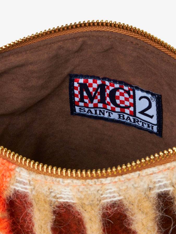 Mc2 Saint Barth Pouch A Tracolla Plaid Parisienne A Quadri Arancioni E Marroni