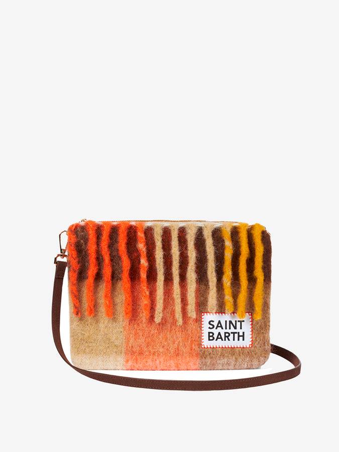 Mc2 Saint Barth Pouch a tracolla plaid Parisienne a quadri arancioni e marroni
