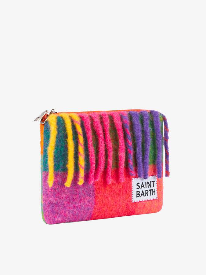 Mc2 Saint Barth Pouch Coperta A Tracolla Parisienne Con Check Multicolor Luminoso
