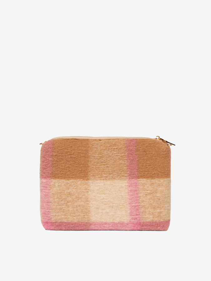 Mc2 Saint Barth Pouch Coperta A Tracolla Parisienne Con Motivo Tartan Rosa E Beige