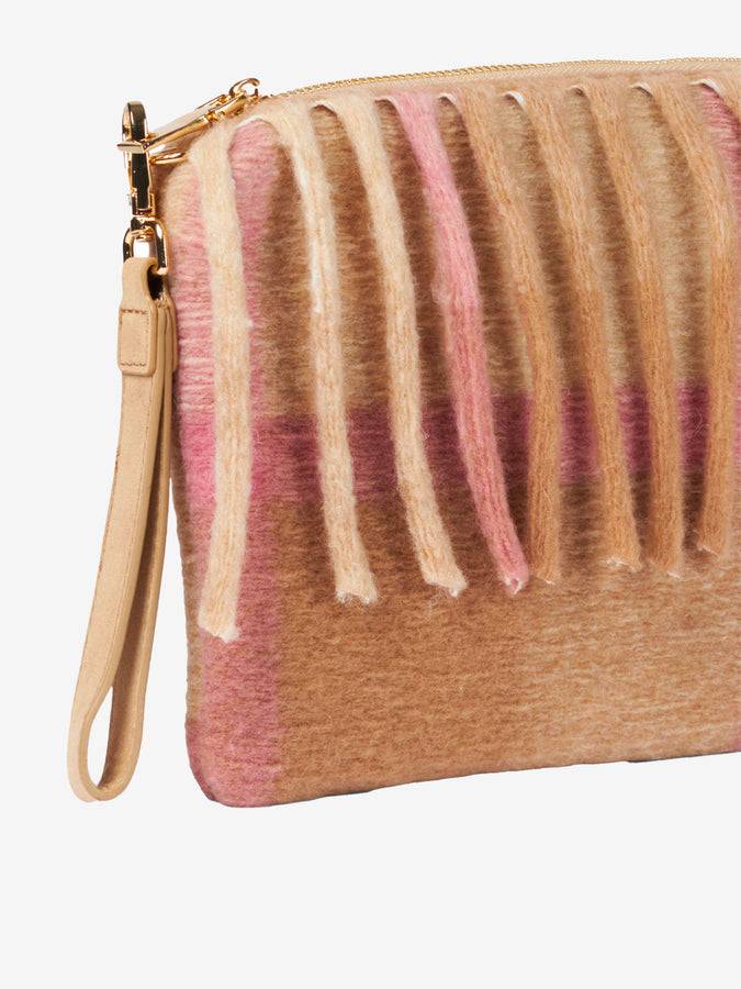 Mc2 Saint Barth Pouch Coperta A Tracolla Parisienne Con Motivo Tartan Rosa E Beige