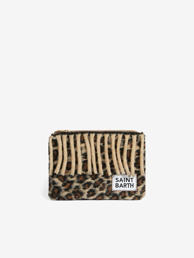 Mc2 Saint Barth Pouch Coperta A Tracolla Parisienne Con Stampa Animalier