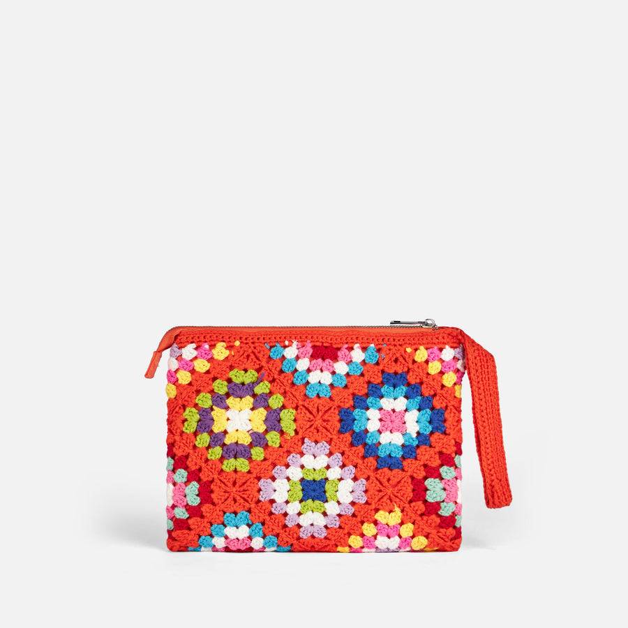 Mc2 Saint Barth Pouch Parisienne All'uncinetto Arancione Con Saint Barth