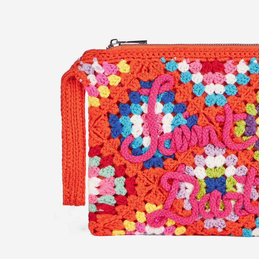 Mc2 Saint Barth Pouch Parisienne All'uncinetto Arancione Con Saint Barth