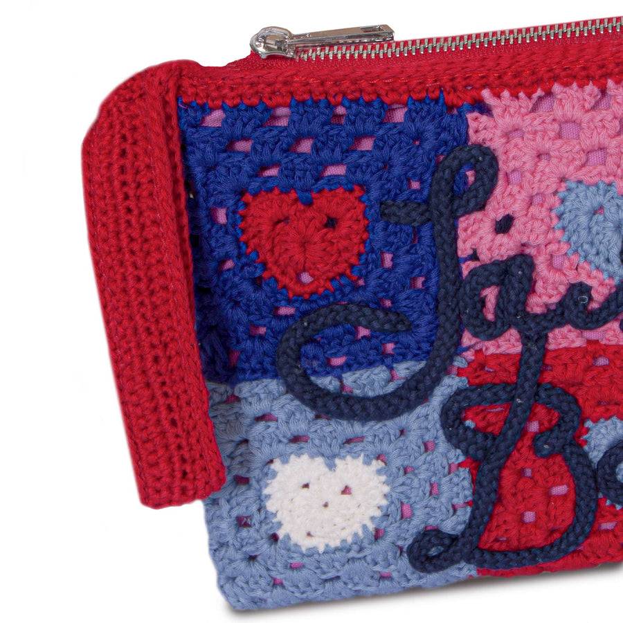 Mc2 Saint Barth Pouch Parisienne All'uncinetto Con Ricamo Cuore