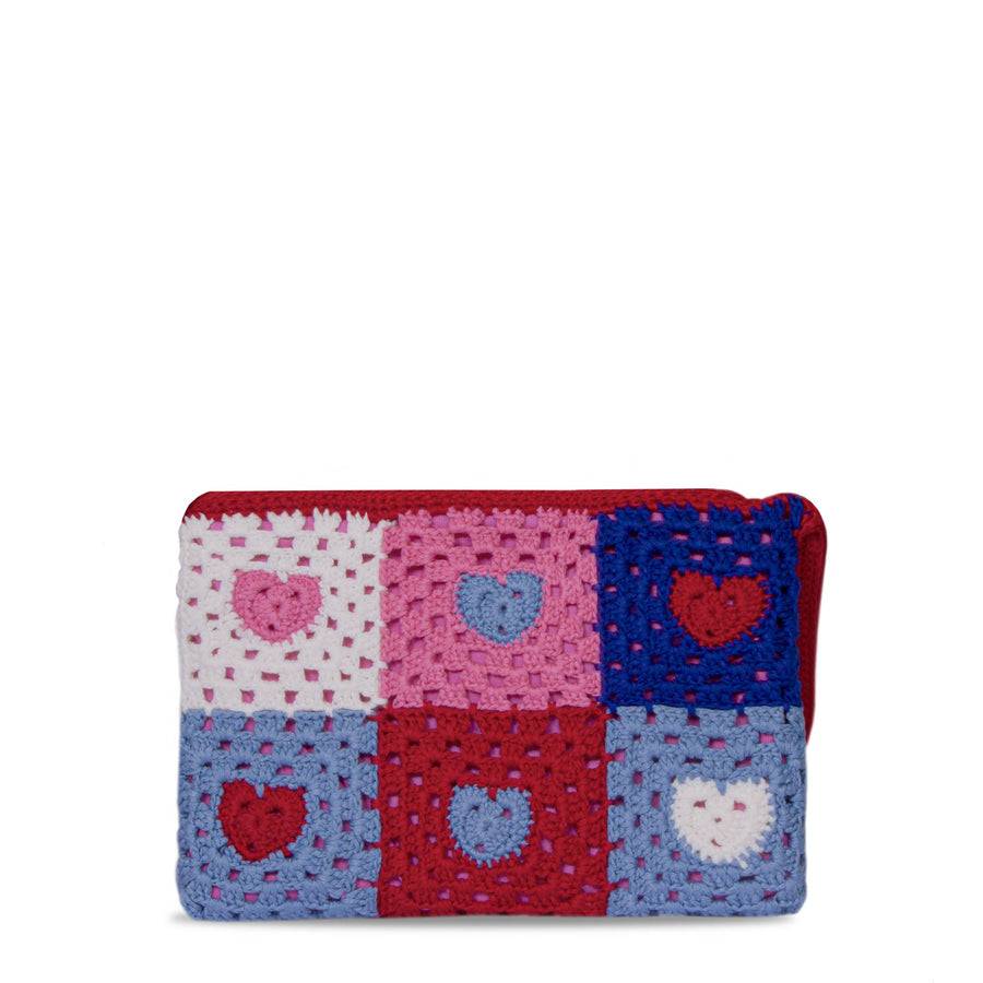 Mc2 Saint Barth Pouch Parisienne All'uncinetto Con Ricamo Cuore