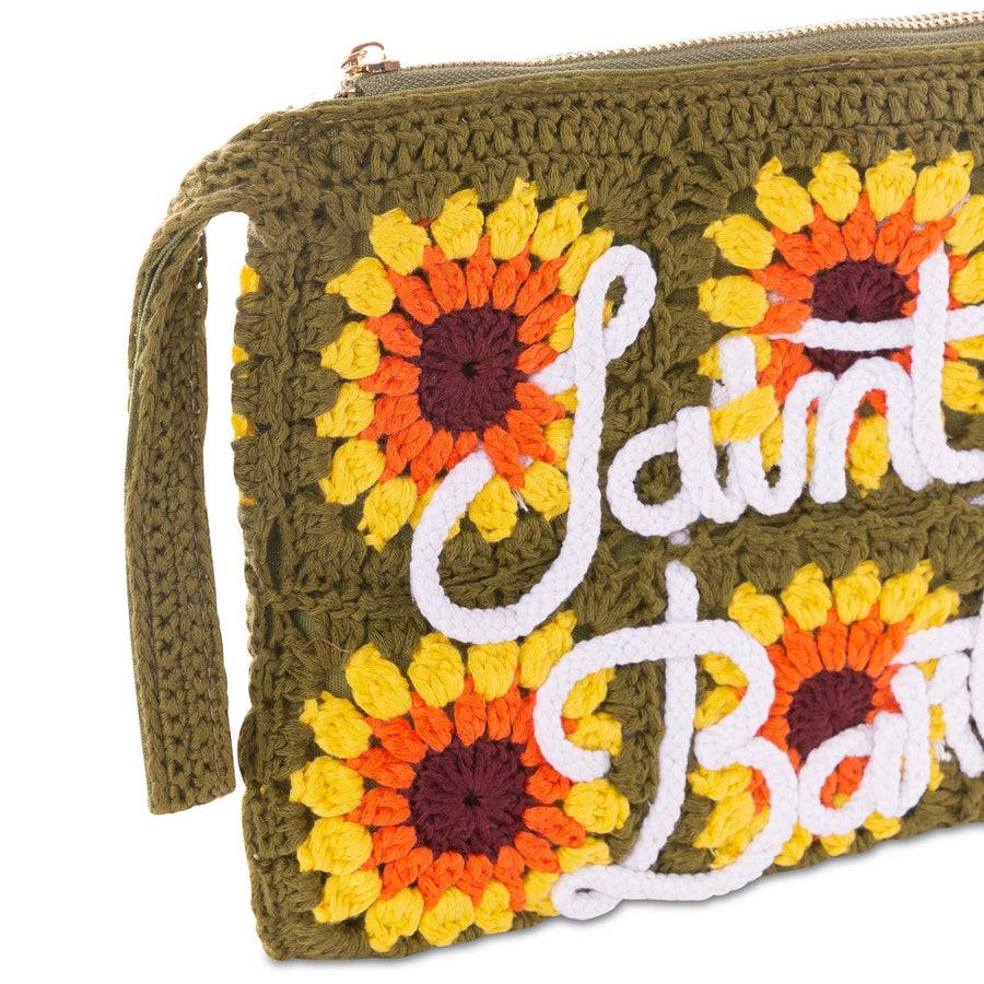 Mc2 Saint Barth Pouch Parisienne All'uncinetto Con Ricamo Girasole