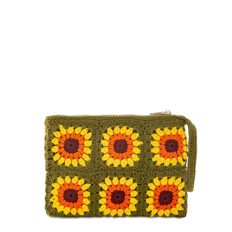 Mc2 Saint Barth Pouch Parisienne All'uncinetto Con Ricamo Girasole