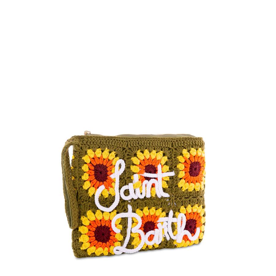 Mc2 Saint Barth Pouch Parisienne All'uncinetto Con Ricamo Girasole
