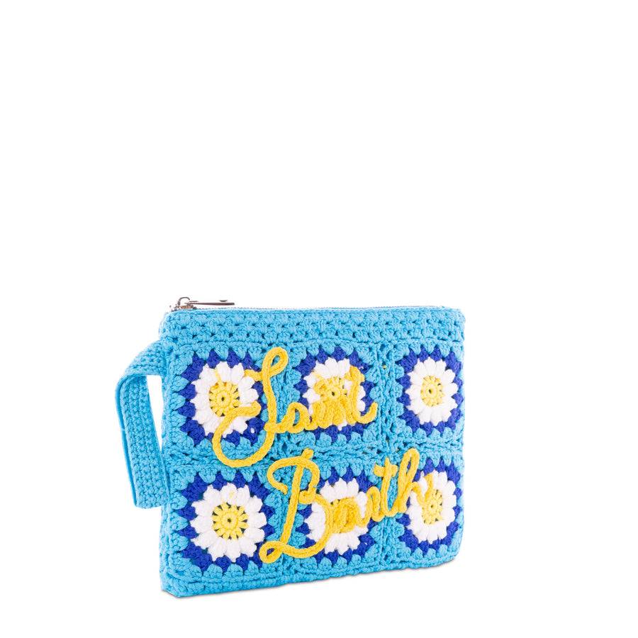 Mc2 Saint Barth Pouch Parisienne All'uncinetto Con Ricamo Margherite