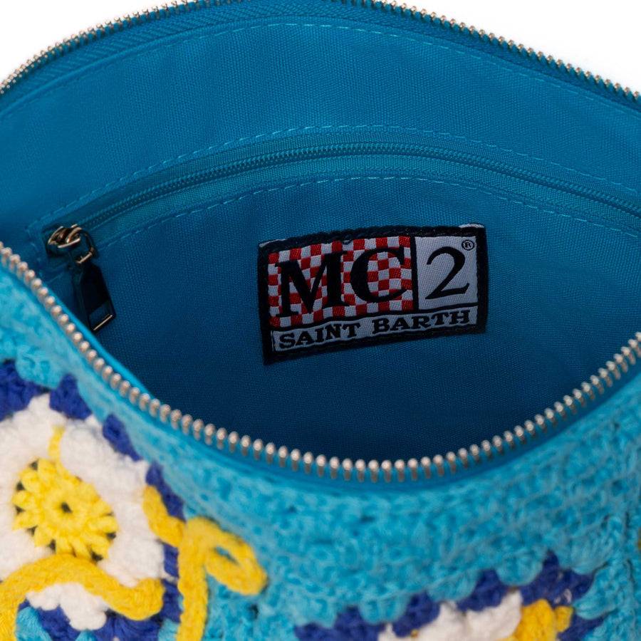 Mc2 Saint Barth Pouch Parisienne All'uncinetto Con Ricamo Margherite