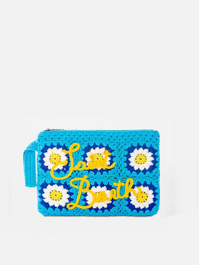 Mc2 Saint Barth Pouch Parisienne all'uncinetto con ricamo margherite