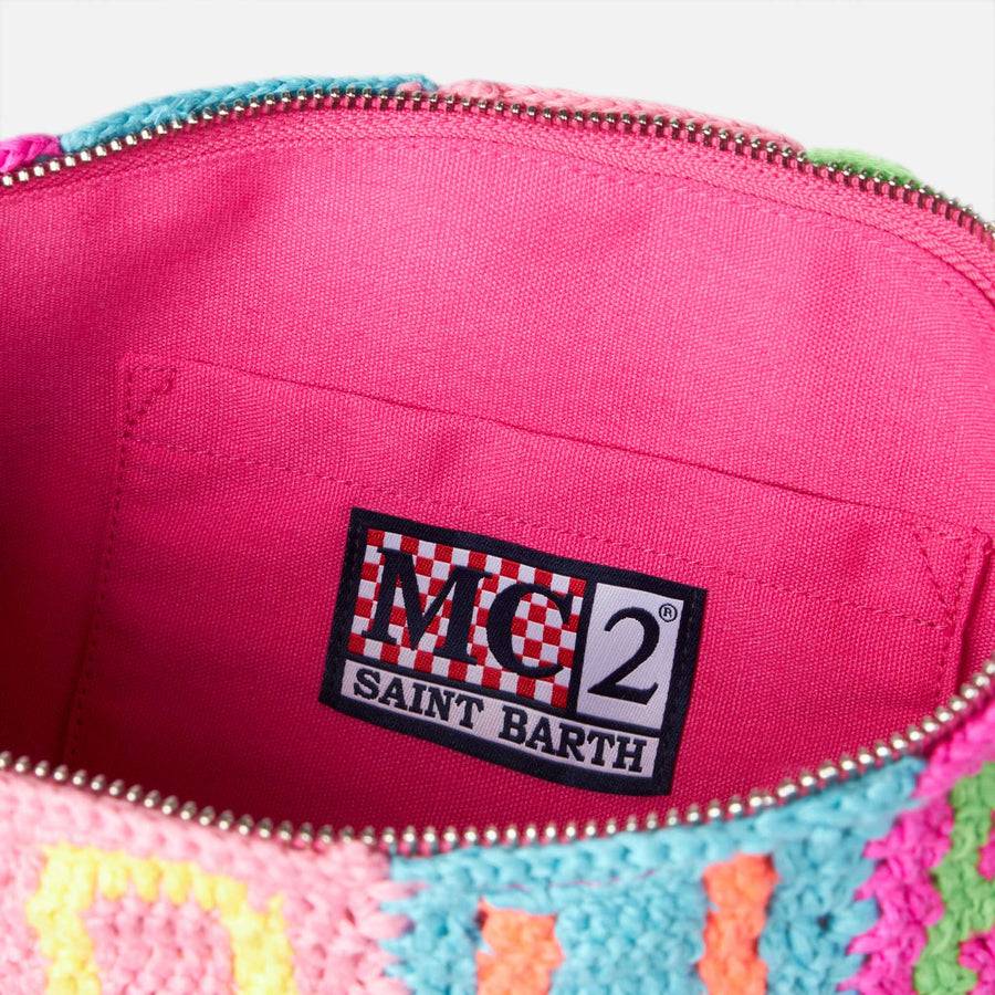 Mc2 Saint Barth Pouch Parisienne All'uncinetto Con Scritta I Love Saint Barth