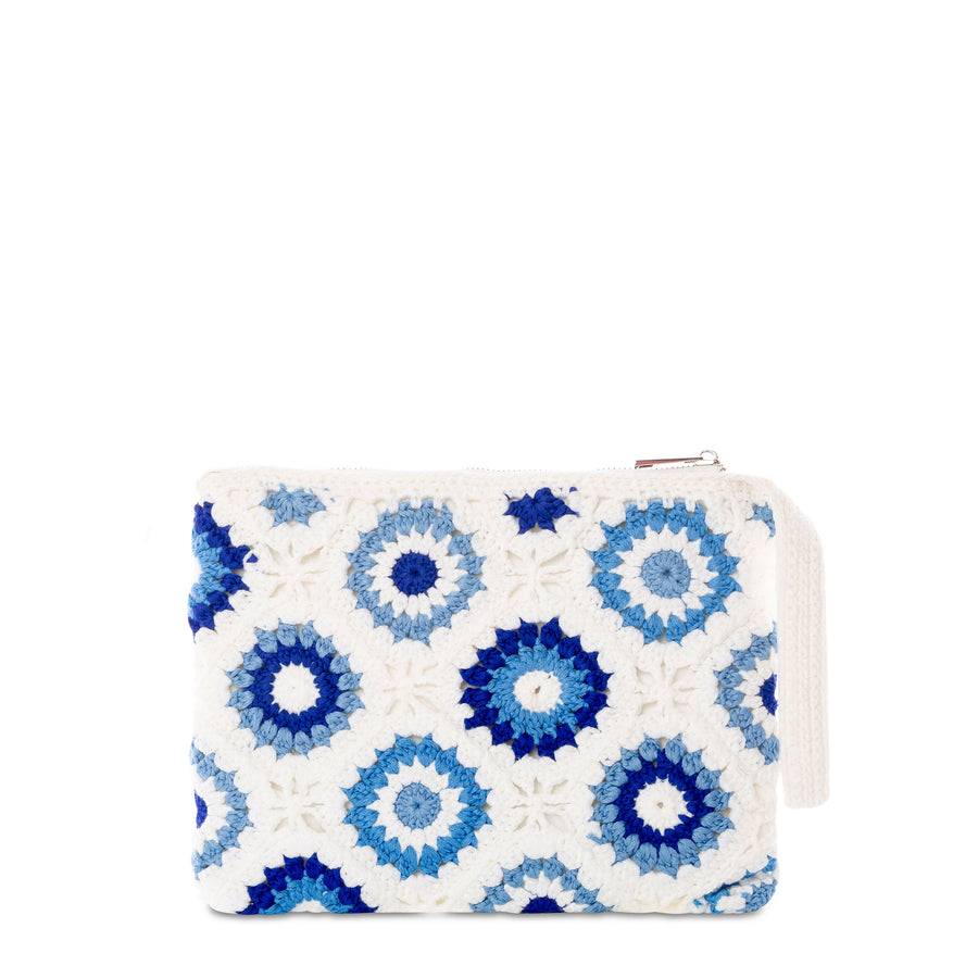 Mc2 Saint Barth Pouch Parisienne Bianca All'uncinetto Con Ricamo Saint Barth