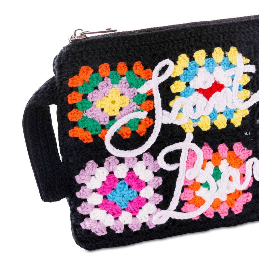 Mc2 Saint Barth Pouch Parisienne Crochet Nera Con Ricamo Saint Barth