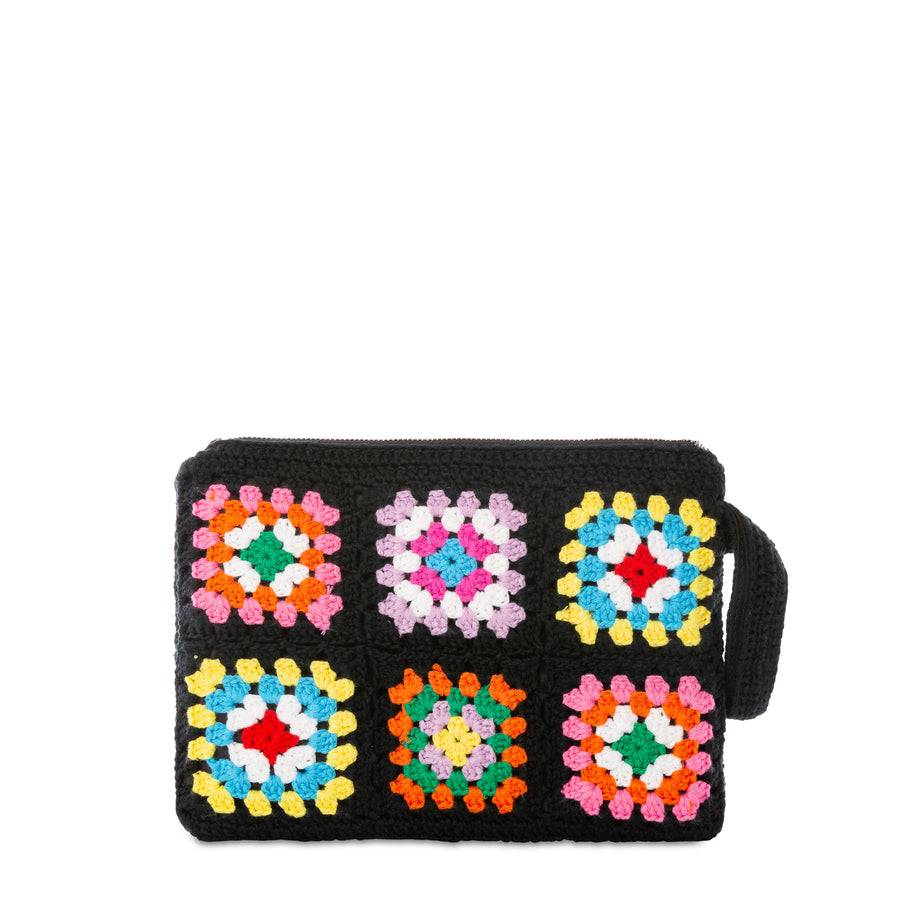 Mc2 Saint Barth Pouch Parisienne Crochet Nera Con Ricamo Saint Barth