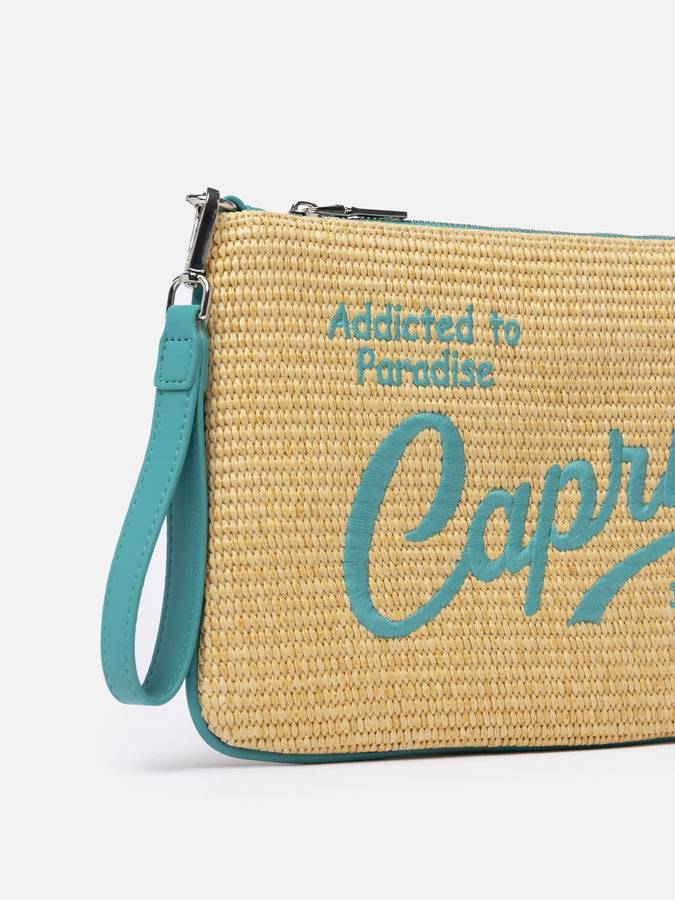 Mc2 Saint Barth Pouch Parisienne In Paglia Con Ricamo Capri