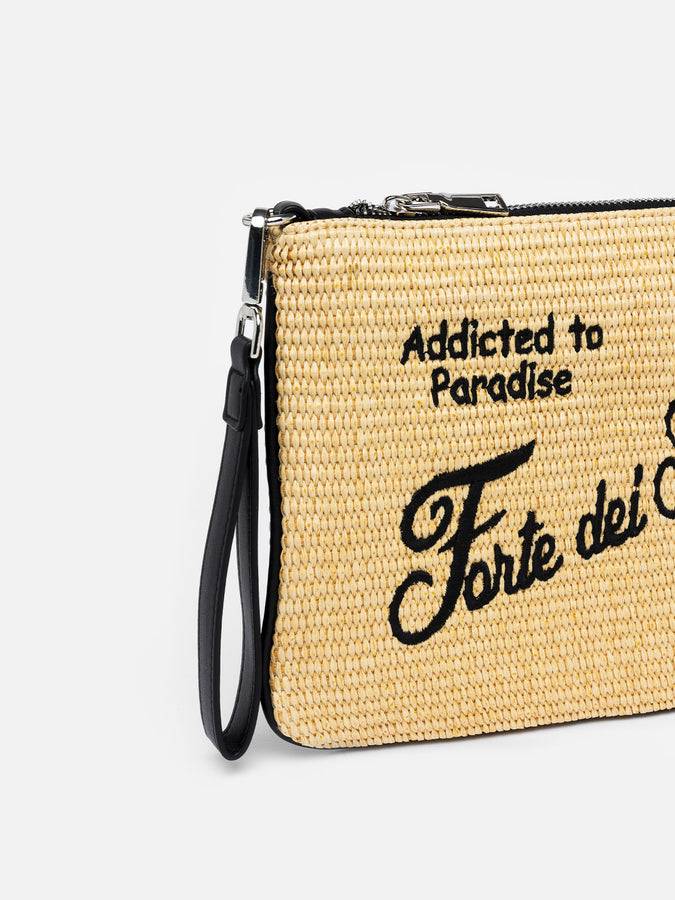 Mc2 Saint Barth Pouch Parisienne In Paglia Con Ricamo Forte Dei Marmi