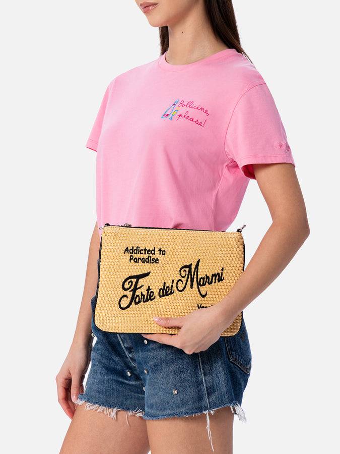 Mc2 Saint Barth Pouch Parisienne In Paglia Con Ricamo Forte Dei Marmi