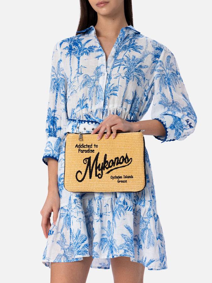 Mc2 Saint Barth Pouch Parisienne In Paglia Con Ricamo Mykonos