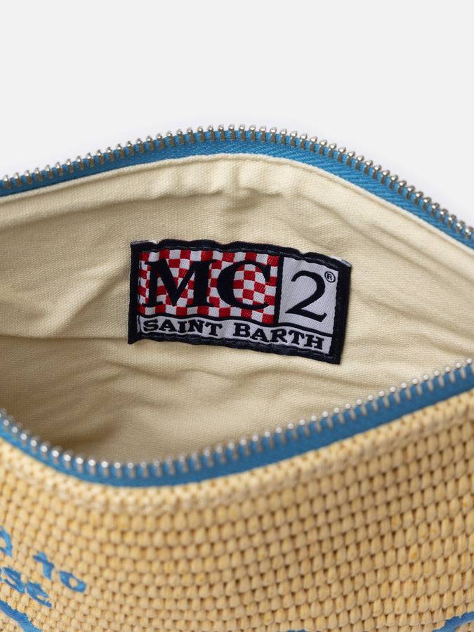 Mc2 Saint Barth Pouch Parisienne In Paglia Con Ricamo Portofino