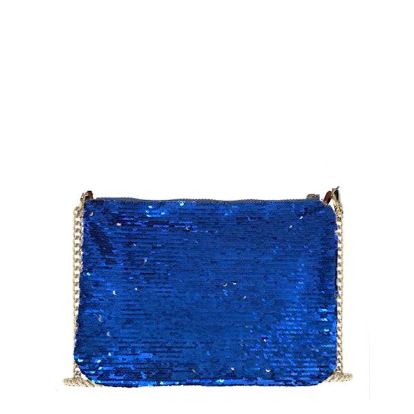 Mc2 Saint Barth Pouch Parisienne In Paillettes Bluette Con Tracolla