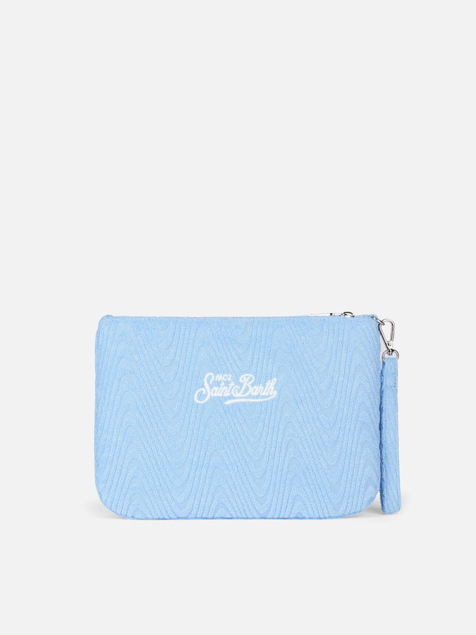 Mc2 Saint Barth Pouch Parisienne In Spugna Azzurra A Bassorilievo