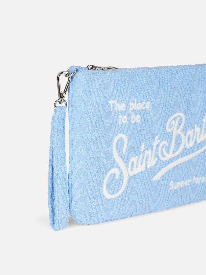 Mc2 Saint Barth Pouch Parisienne In Spugna Azzurra A Bassorilievo