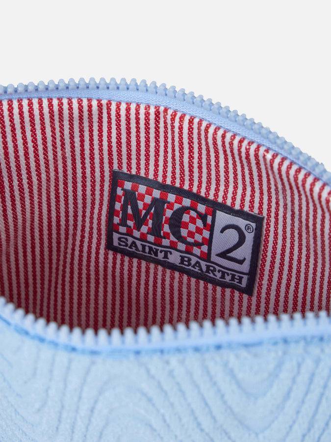 Mc2 Saint Barth Pouch Parisienne In Spugna Azzurra A Bassorilievo