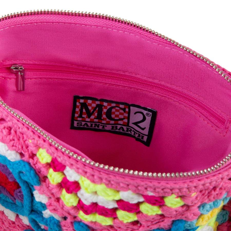 Mc2 Saint Barth Pouch Parisienne Rosa Crochet Con Ricamo Saint Barth