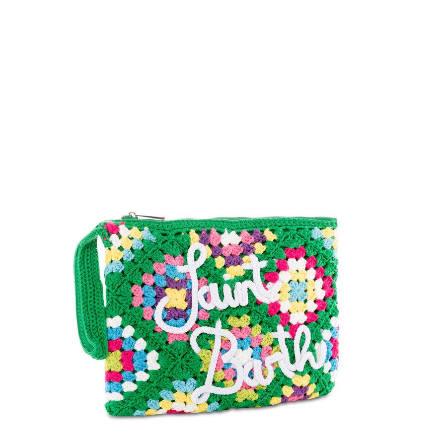Mc2 Saint Barth Pouch Parisienne Verde Crochet Con Saint Barth