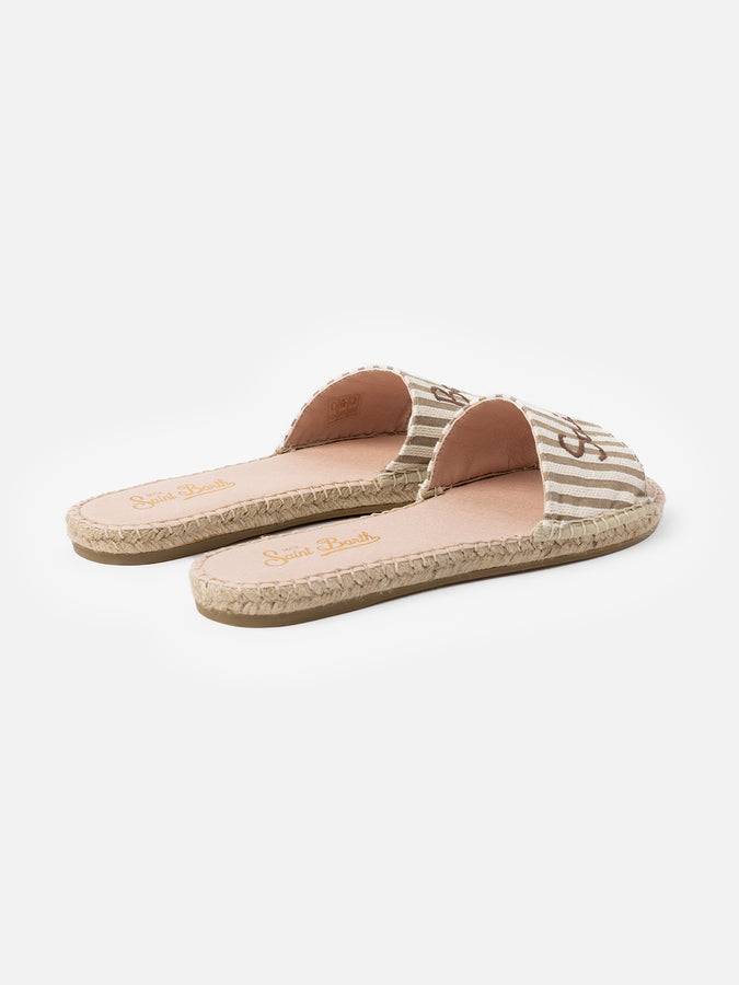 Mc2 Saint Barth Sabot Espadrillas Da Donna Luz Con Ricamo Saint Barth