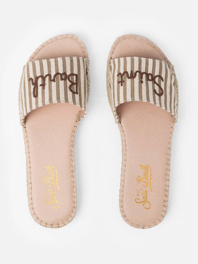 Mc2 Saint Barth Sabot Espadrillas Da Donna Luz Con Ricamo Saint Barth