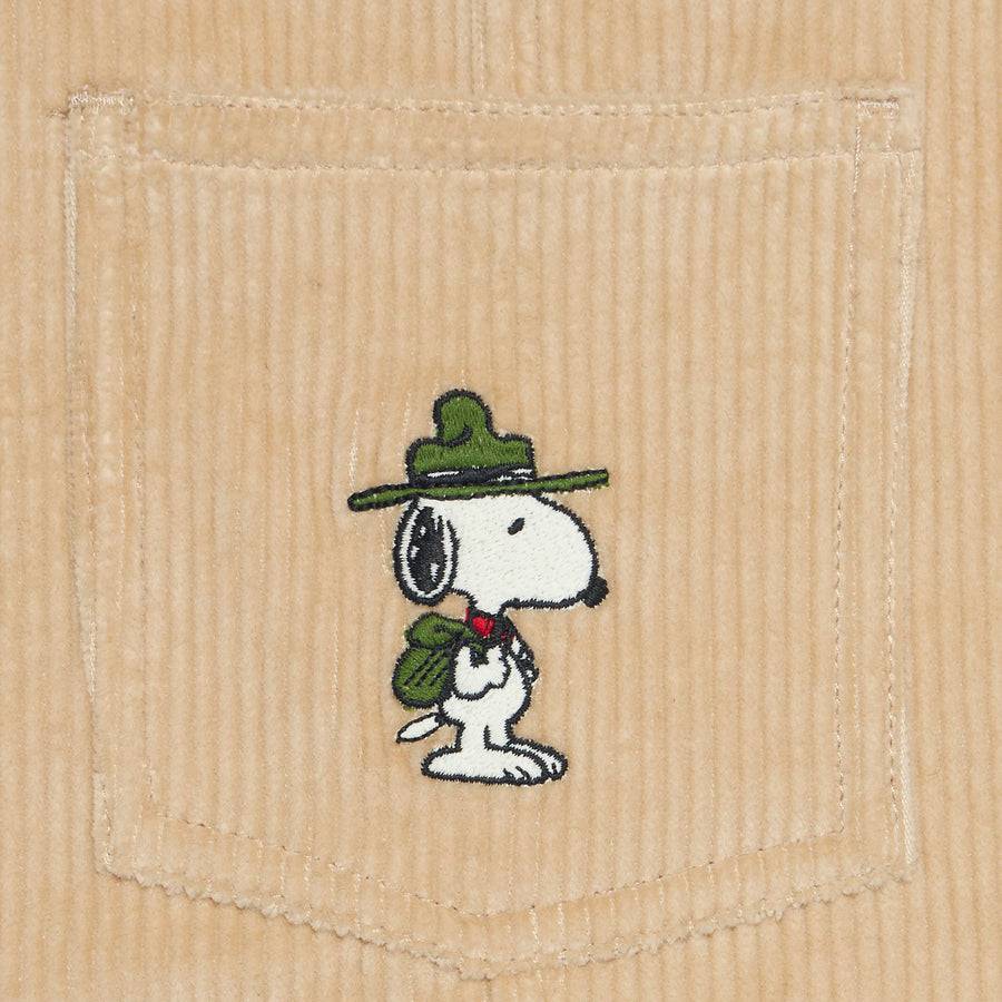 Mc2 Saint Barth Salopette Da Bambino In Velluto A Coste Con Patch Snoopy | EDIZIONE SPECIALE SNOOPY PEANUTS™