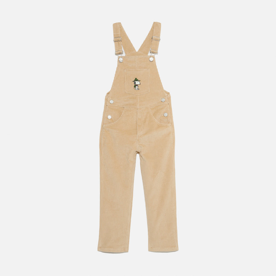 Mc2 Saint Barth Salopette da bambino in velluto a coste con patch Snoopy | EDIZIONE SPECIALE SNOOPY PEANUTS™