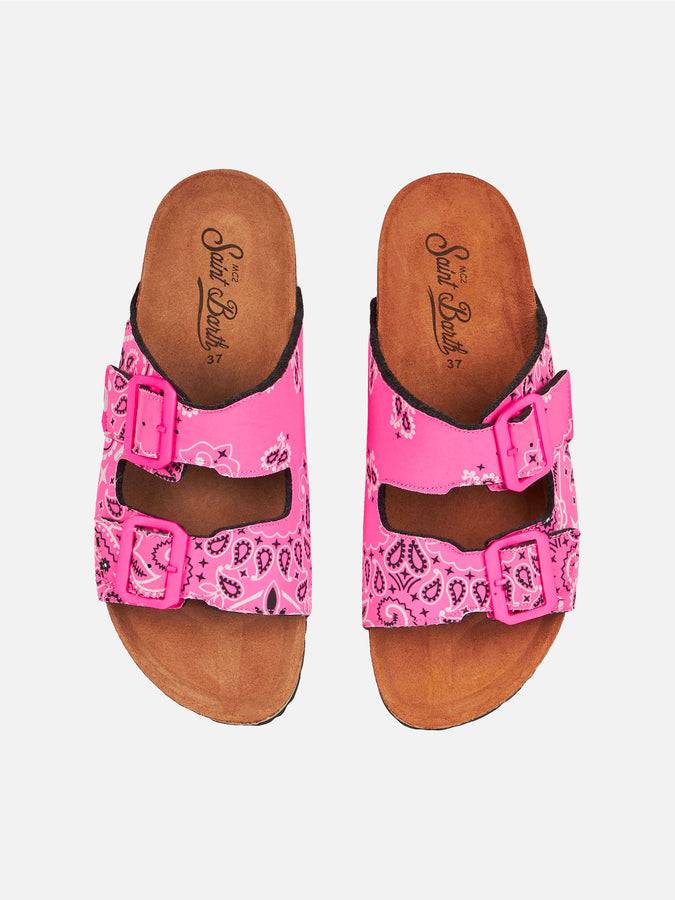 Mc2 Saint Barth Sandali Da Donna Con Stampa Bandana Rosa