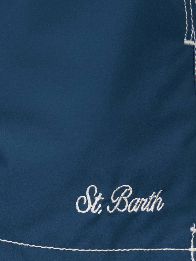 Mc2 Saint Barth Shorts Da Bagno Bambino Di Media Lunghezza Blu Navy Patmos Jr