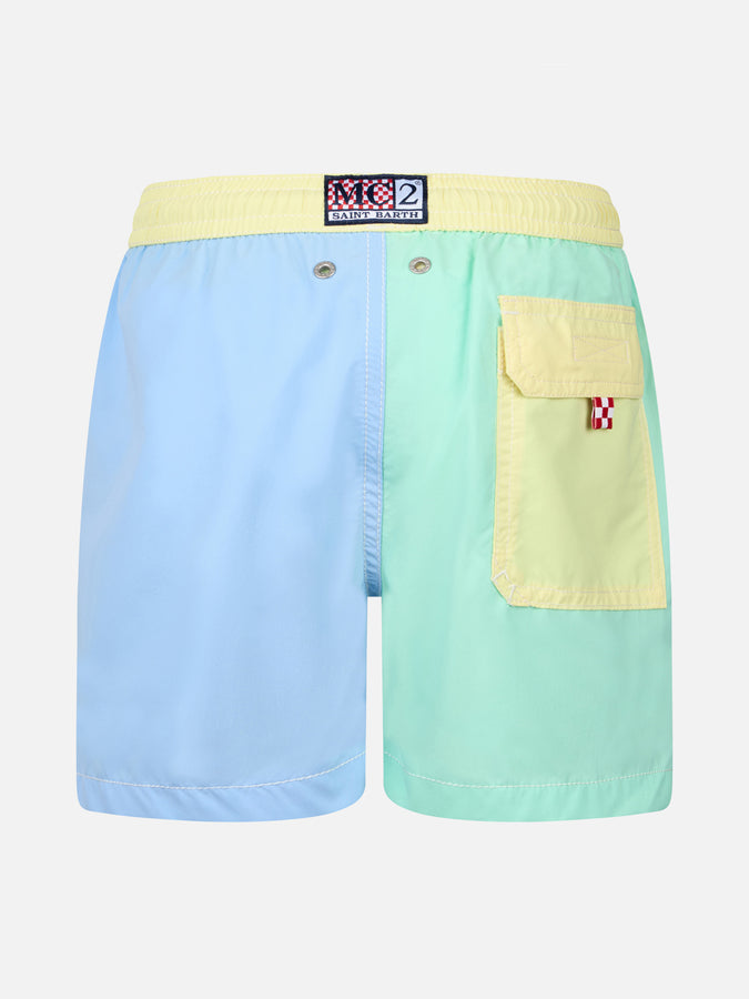 Mc2 Saint Barth Shorts Da Bagno Di Media Lunghezza Da Bambino Color Block Patmos Jr