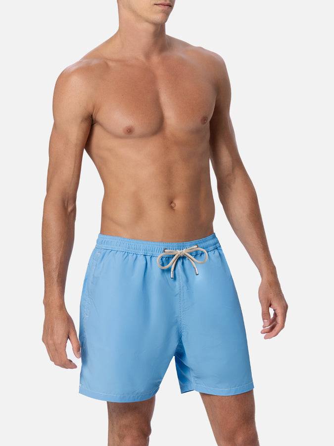 Mc2 Saint Barth Shorts Da Bagno Uomo Di Media Lunghezza Colore Celeste Patmos