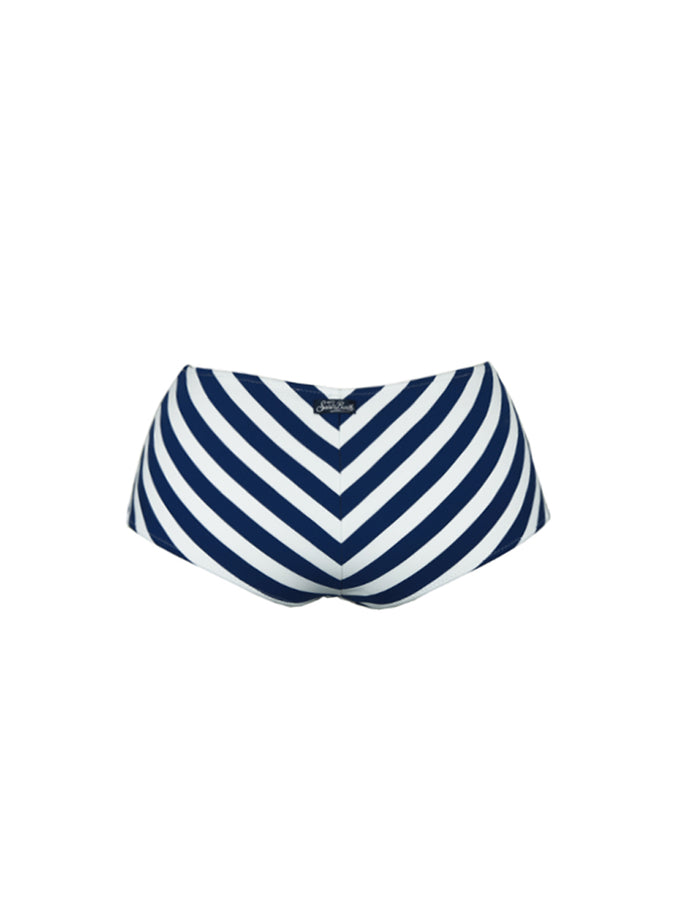 Mc2 Saint Barth Slip Da Bagno Alti Vintage Bikini Con Stampa A Righe Blu