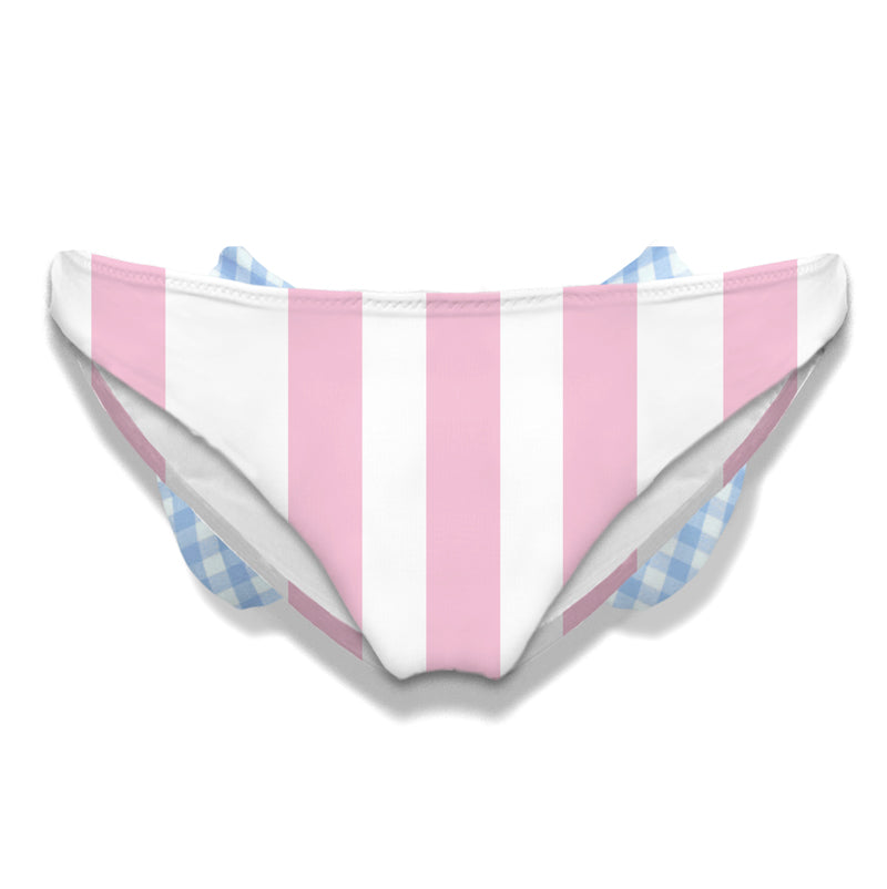 Mc2 Saint Barth Slip Da Bagno Da Bambina Con Fiocco Vichy