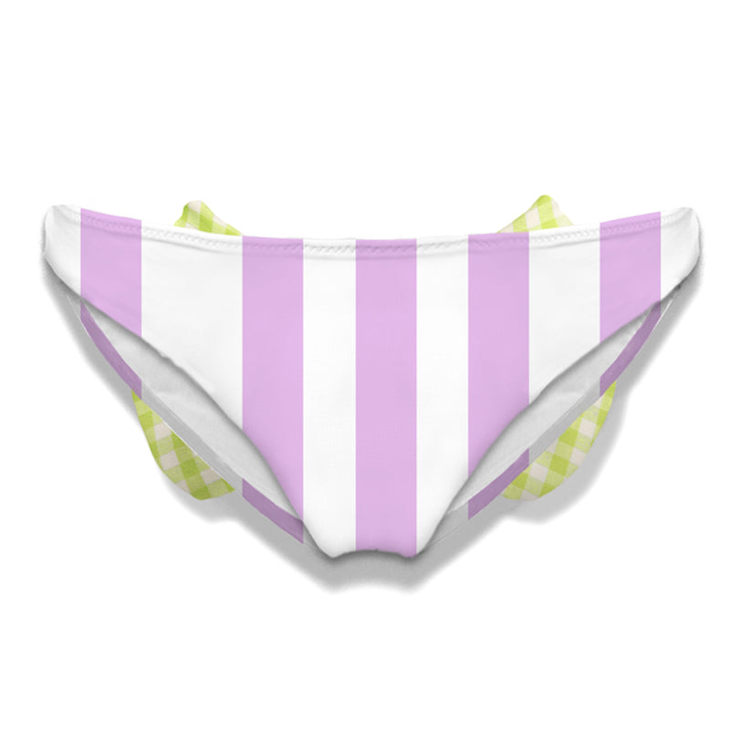 Mc2 Saint Barth Slip Da Bagno Da Bambina Con Fiocco Vichy