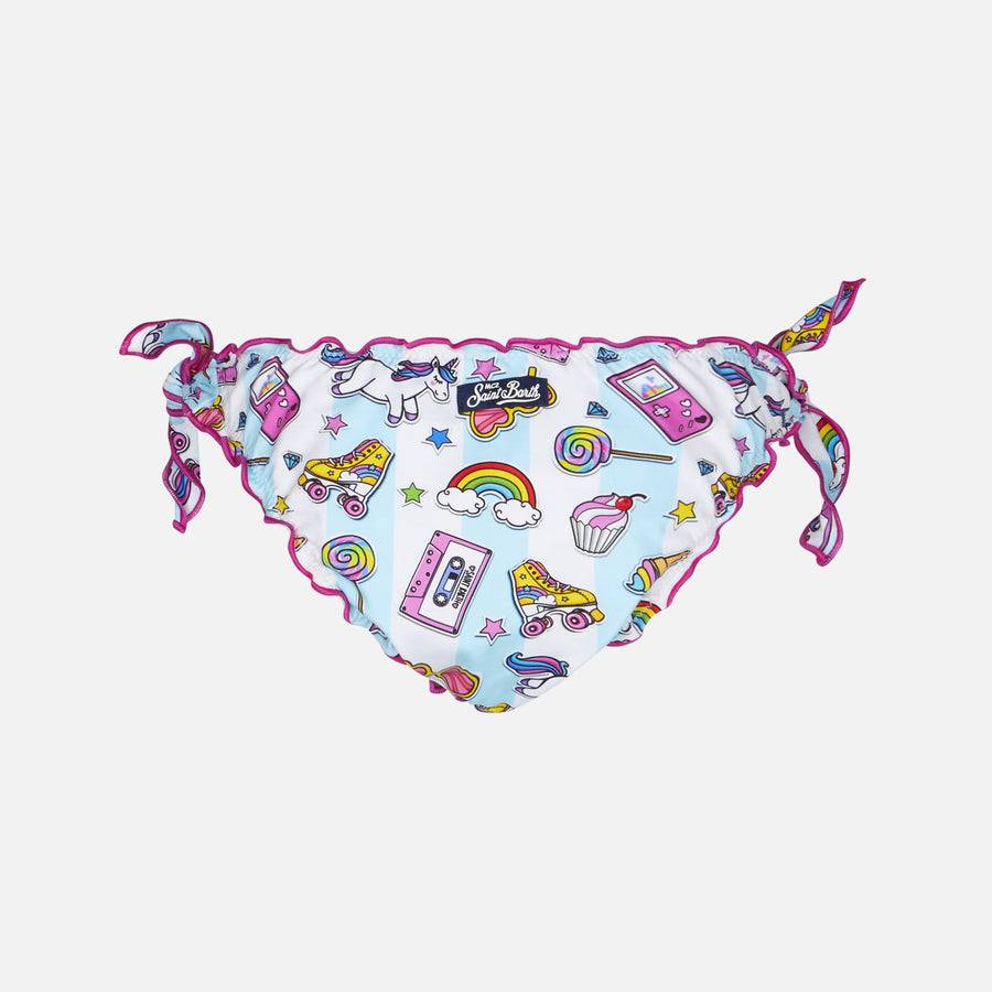Mc2 Saint Barth Slip Da Bagno Da Bambina Con Stampa Disegni Pop