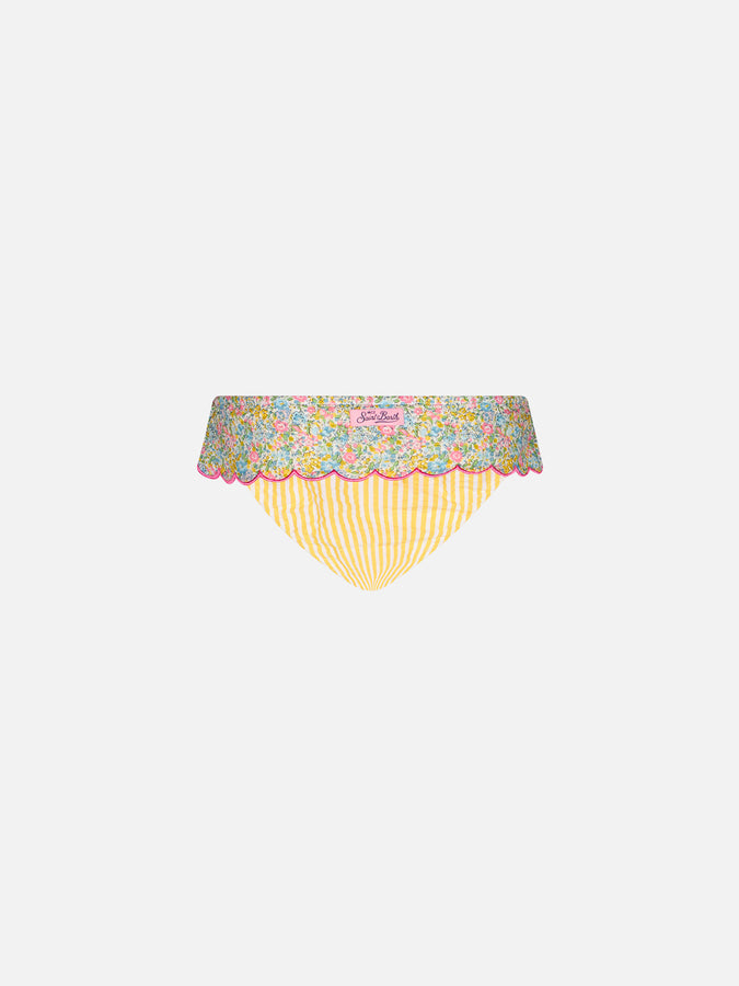 Mc2 Saint Barth Slip Da Bagno Da Bambina Con Stampa Liberty | EDIZIONE SPECIALE LIBERTY