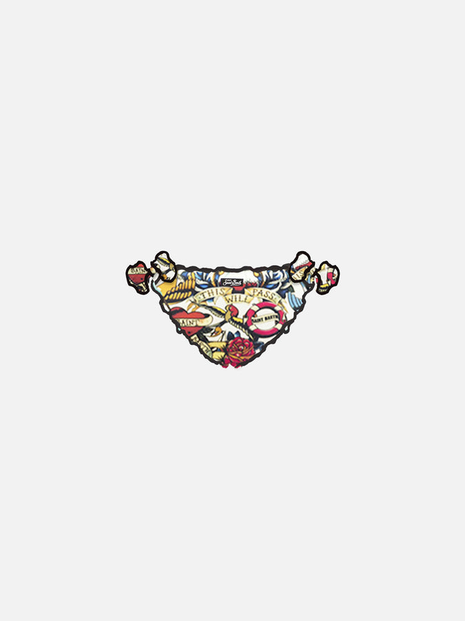 Mc2 Saint Barth Slip Da Bagno Da Bambina Con Stampa Tattoo