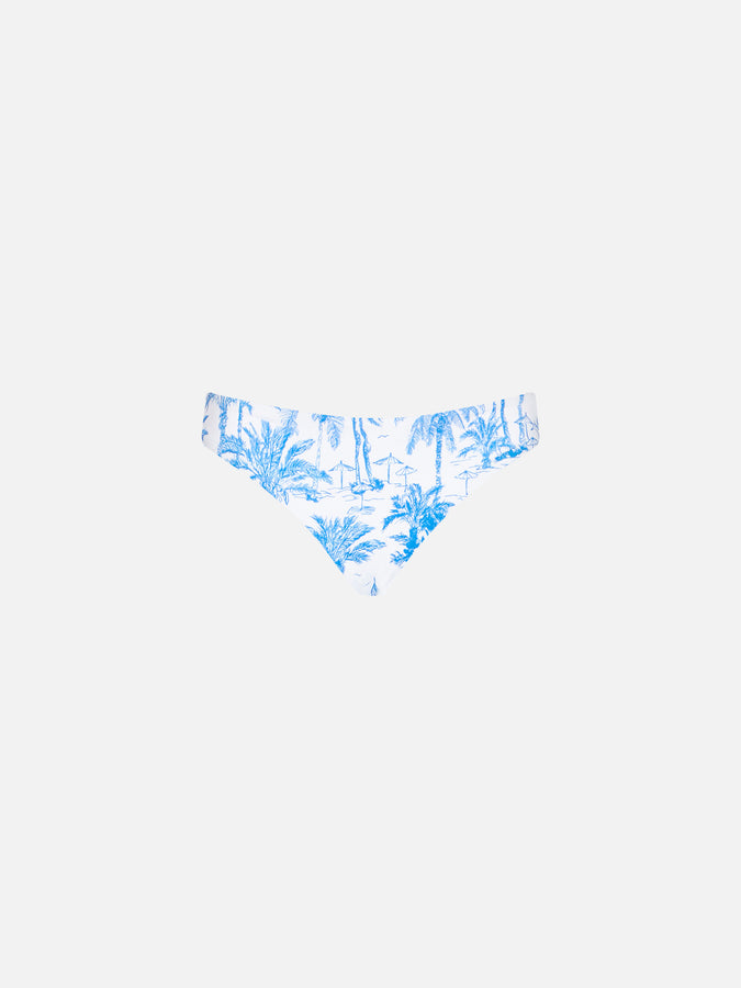 Mc2 Saint Barth Slip Da Bagno Da Bambina Con Stampa Toile De Jouy E Fiocco