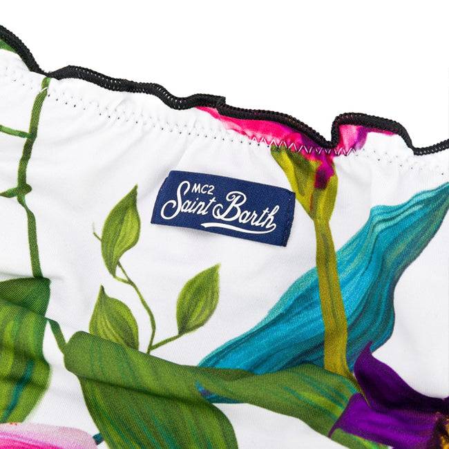 Mc2 Saint Barth Slip Da Bagno Da Bambina Con Stampa Tropicale