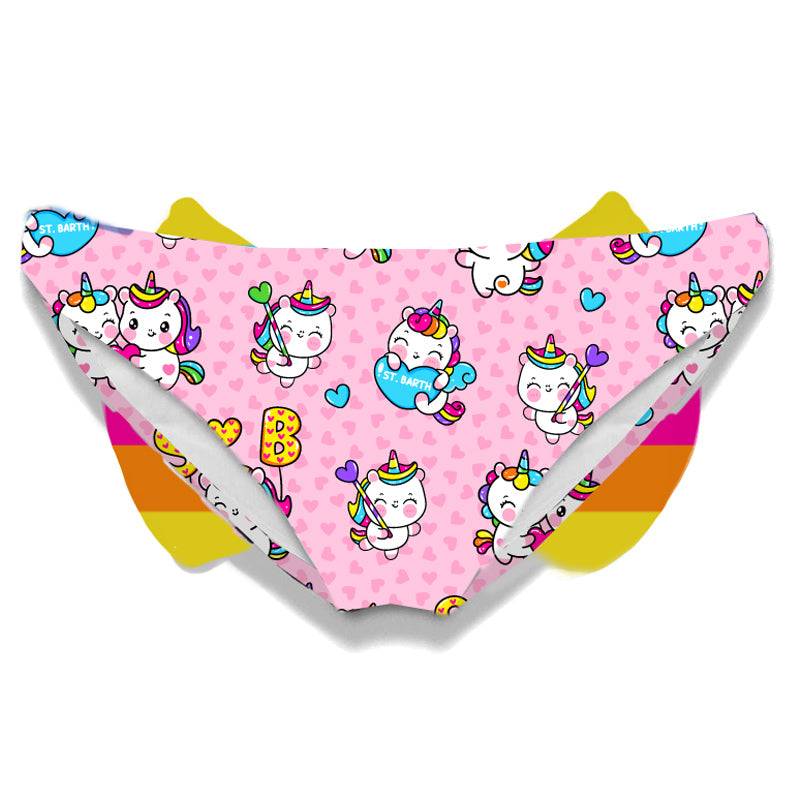 Mc2 Saint Barth Slip Da Bagno Da Bambina Con Stampa Unicorno